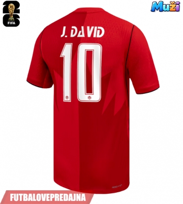 Lacne Muži Futbalové dres Kanada Jonathan David #10 MS 2026 Krátky Rukáv - Domáci